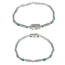 Pulsera en plata de ley Tear Green