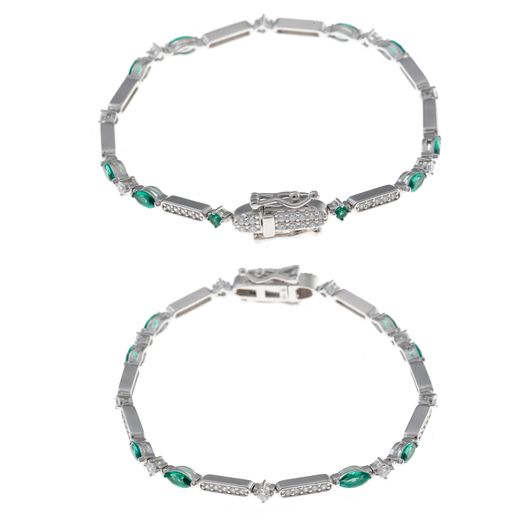 Pulsera en plata de ley Tear Green