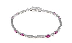 Pulsera en plata de ley Tear Red