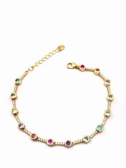 Pulsera Gold Circle Rainbow