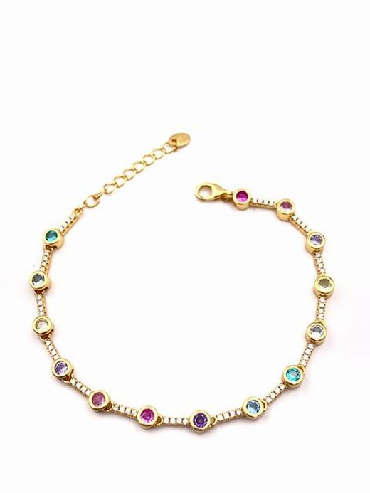Pulsera Gold Circle Rainbow
