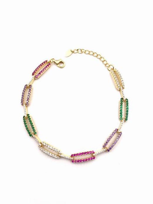 Goldfarbenes quadratisches Regenbogenarmband