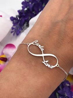 Pulsera Infinito personalizado de plata