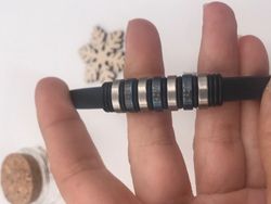 Lotusarmband für Herren aus blauem IP-Stahl