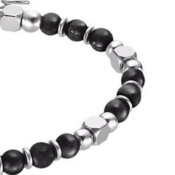 Pulseira preta estilo lua de lótus