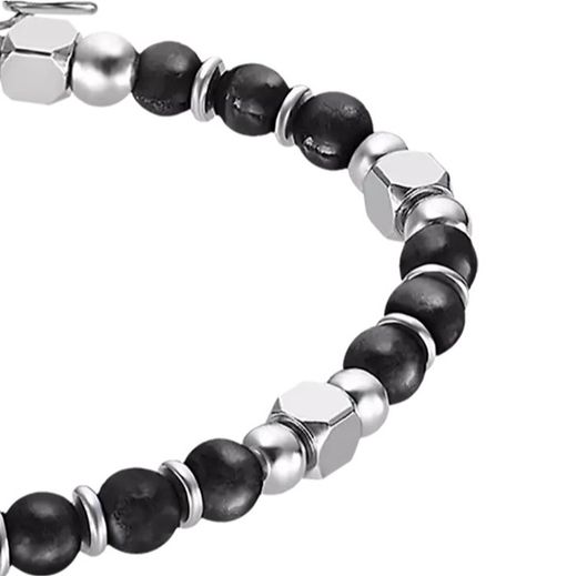 Pulseira preta estilo lua de lótus