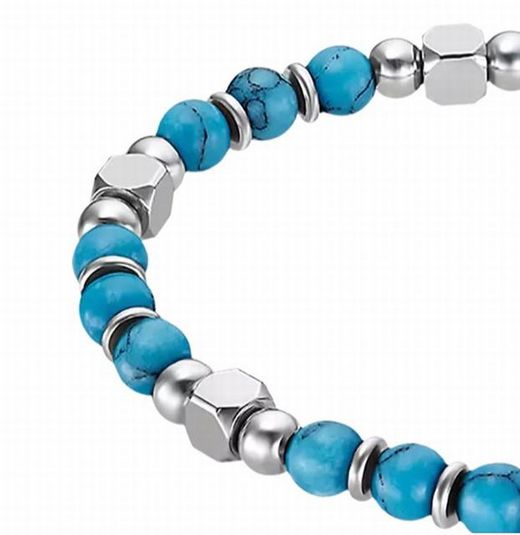 Pulseira turquesa estilo lua de lótus