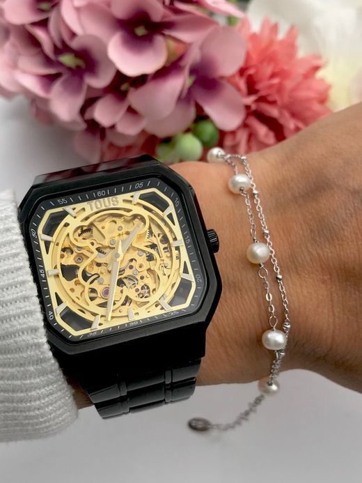 Pulseira Lotus Prata com Pérolas Duplas LP3477