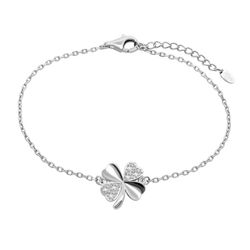 Pulsera Lotus Silver Trébol LP3108 con circonitas multi