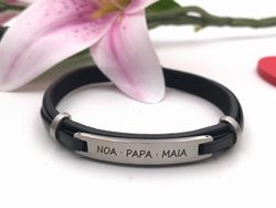 Bracelet Lotus Style Urban LS2400 en cuir noir et rouge