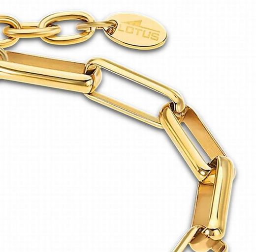 Lotus-Damenarmband aus goldfarbenem Ip-Edelstahl
