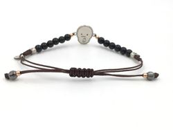 Pulsera de plata con calavera mejicana