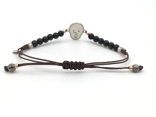 Pulsera de plata con calavera mejicana