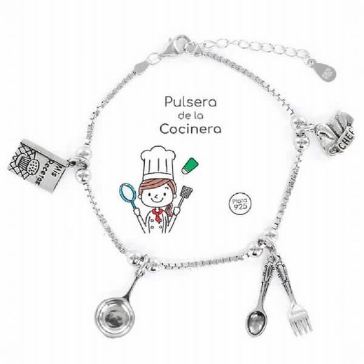 Armband aus Rhodiumsilber mit Kochanhängern