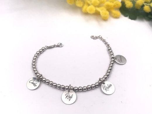 Bracelet en argent personnalisable avec trois boules