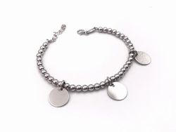 Pulsera plata personalizable bolas Three