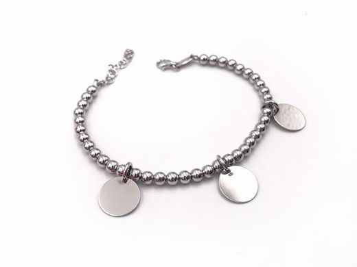 Pulsera plata personalizable bolas Three