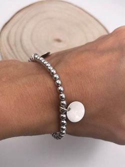 Bracelet en argent personnalisable avec deux boules