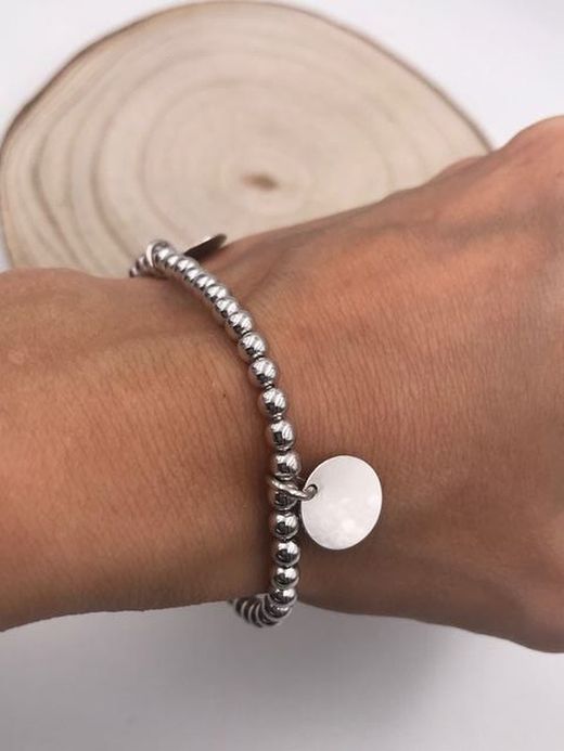 Bracelet en argent personnalisable avec deux boules