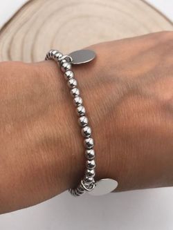 Bracelet en argent personnalisable avec deux boules