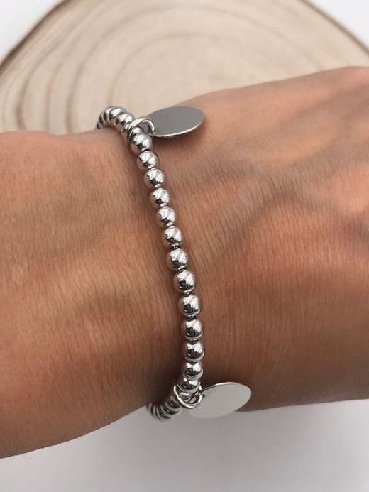 Bracelet en argent personnalisable avec deux boules