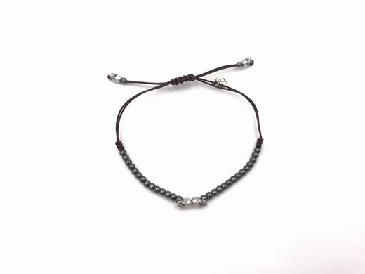 Raive Hämatit-Armband mit Mini-Totenköpfen