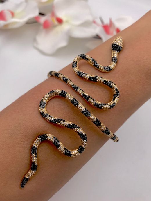 Langes Schlangen-Goldarmband