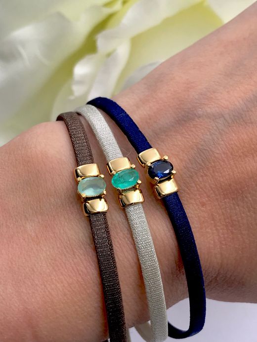 Pulsera Top Elastic Aqua Gold