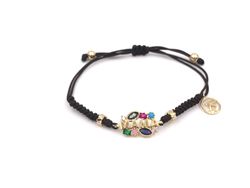 Pulsera Top Silver de plata chapada en oro con circonitas de colores y mama