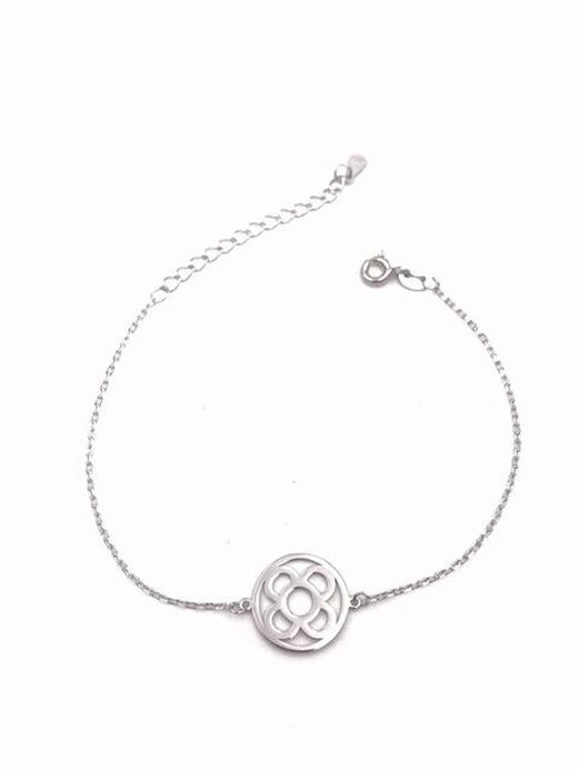 Pulsera Circle troquelada de plata con baldosa Panot Barcelona