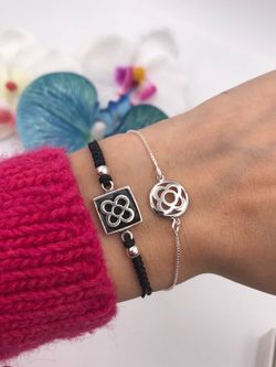 Pulsera Circle troquelada de plata con baldosa Panot Barcelona