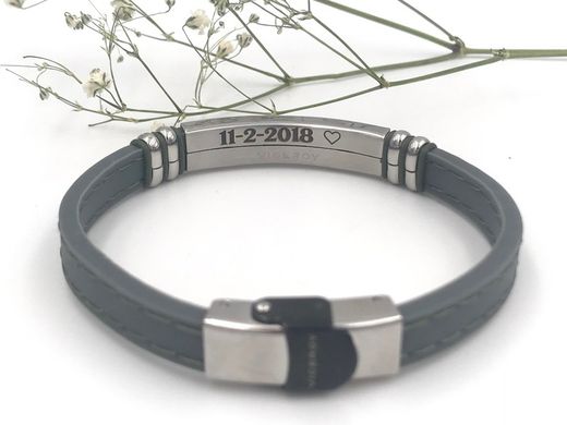 Pulsera viceroy con placa y silicona pespunteada en azul