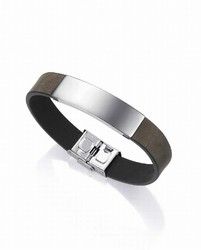 Pulseira de aço Viceroy com couro verde camuflado