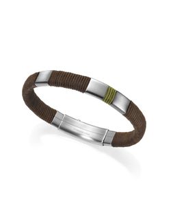 Pulsera Viceroy acero trenzada con hilo negro y verde