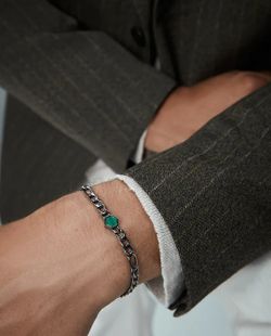 Bracelet Viceroy Black Curbada avec malachite