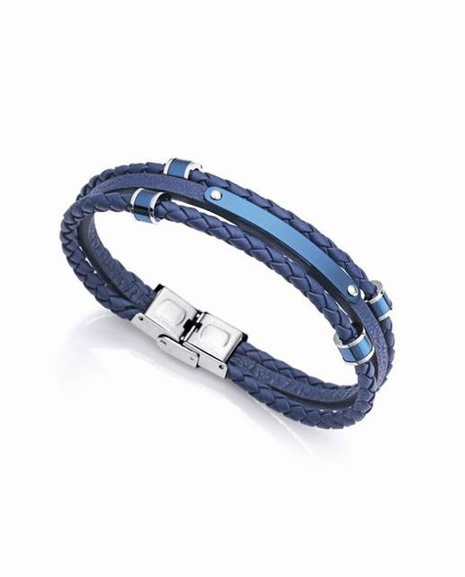 Pulsera Viceroy Beat Blue cuero trenzado 15146P01013 Fashion