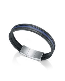 Pulsera Viceroy de piel negra y azul