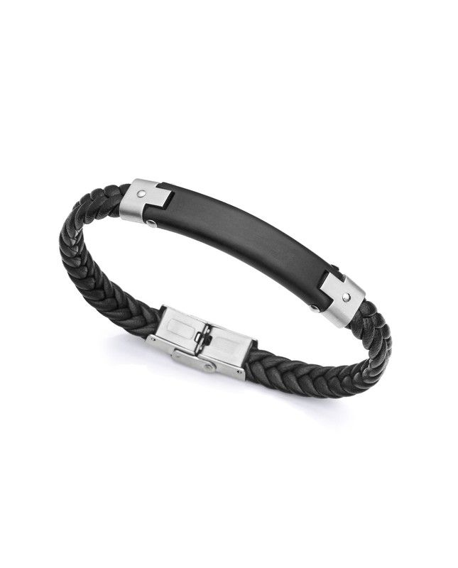 Pulsera Viceroy Magnum Black cuero negro trenzado 1485P01010