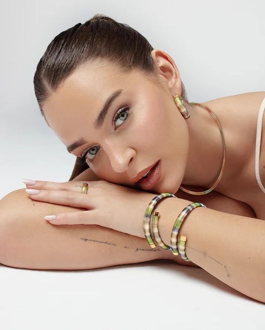Pulsera Viceroy Tubogas Laura Escanes Gold Green