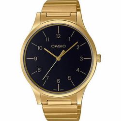 Reloj casio unisex acero Ip dorado con esfera negra