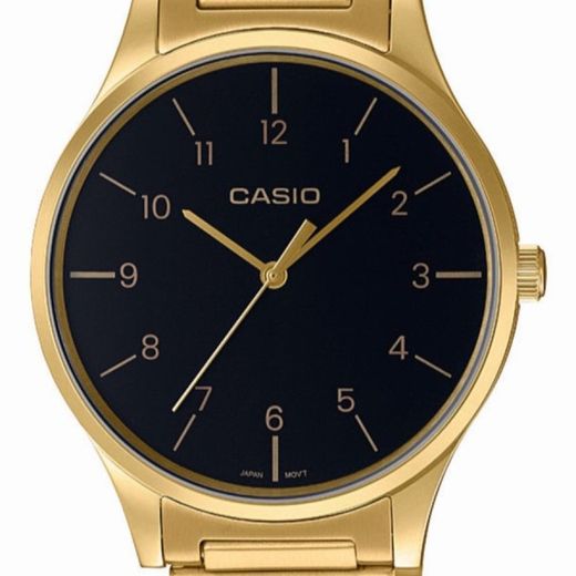 Reloj casio unisex acero Ip dorado con esfera negra