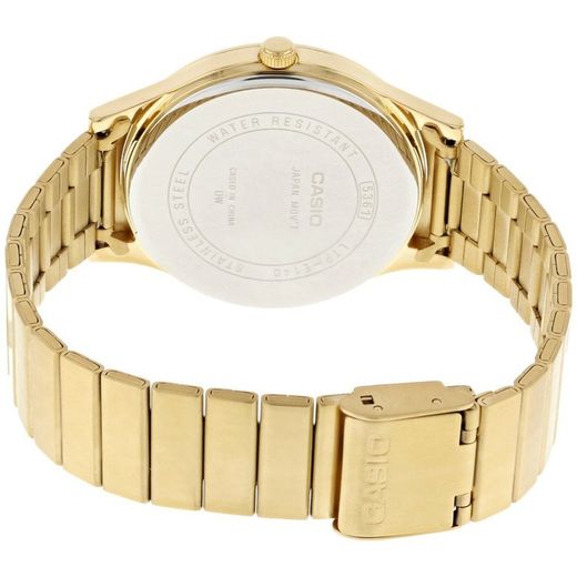 Reloj casio unisex acero Ip dorado con esfera negra