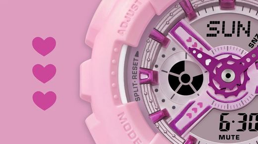 Reloj Casio Baby-G BA-110 en color rosa pastel