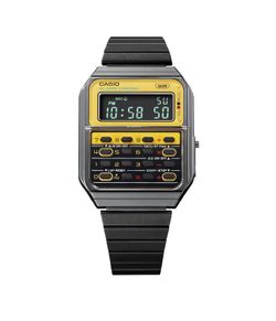 Casio Taschenrechneruhr CA-500 mit gelbem Zifferblatt