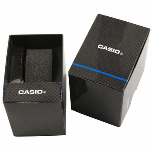 Reloj Casio con caja y brazalete de resina negra