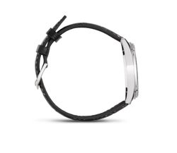 Relógio Casio com pulseira de couro preta e mostrador branco MTP-1302PL