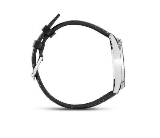 Relógio Casio com pulseira de couro preta e mostrador branco MTP-1302PL