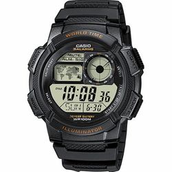 Reloj casio digital negro de hombre con hora universal