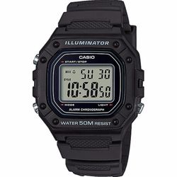 Reloj Casio digital W-218 negro para hombre con cronómetro