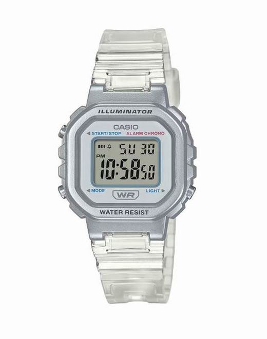 Reloj Casio digital pequeño en color transparente